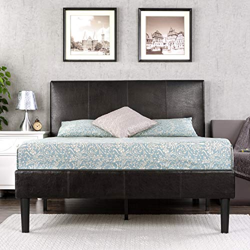 Book Cover Zinus Gerard Faux Leather Upholstered Platform Bed Frame / Mattress Foundation / Wood Slat Support / No Box Spring Needed / Easy Assembly, Full