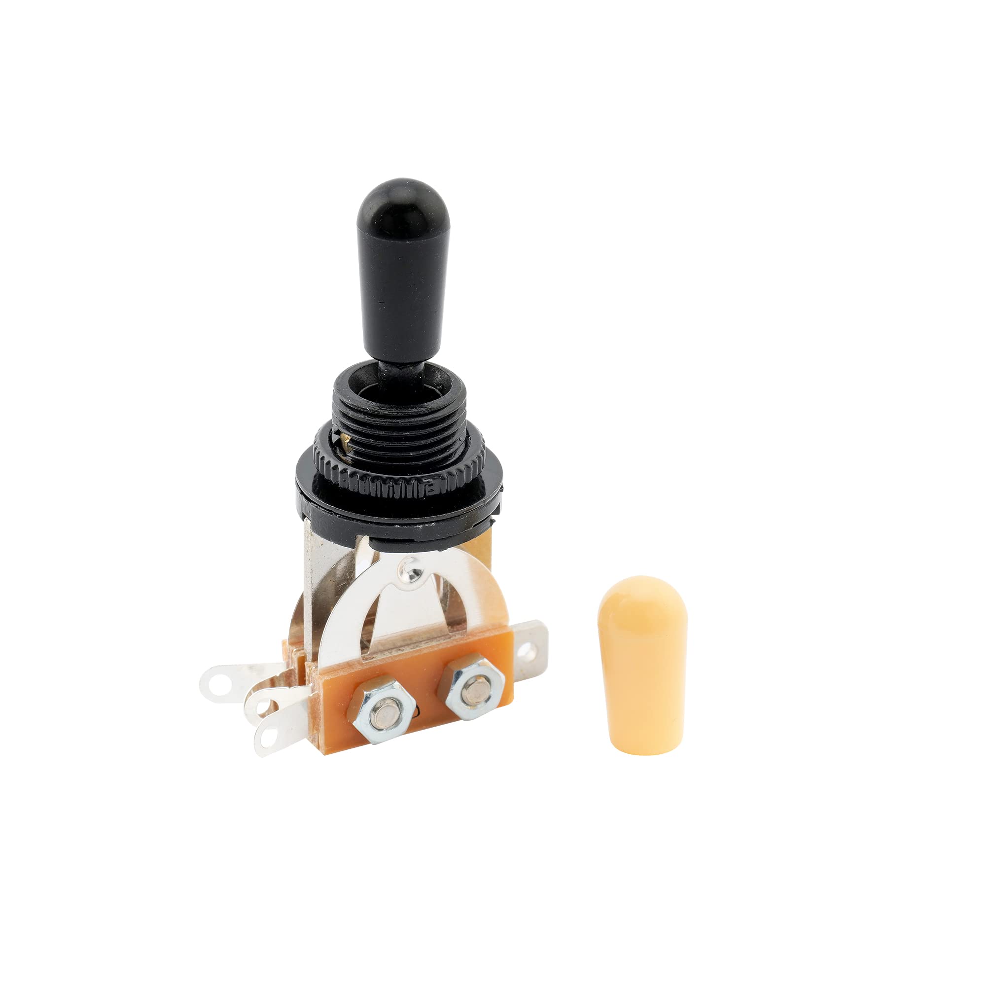 Musiclily Metric 3 Way Short Straight Guitar Toggle Switch for Epiphone Les Paul Electric Guitar,Black Top with Black Tip