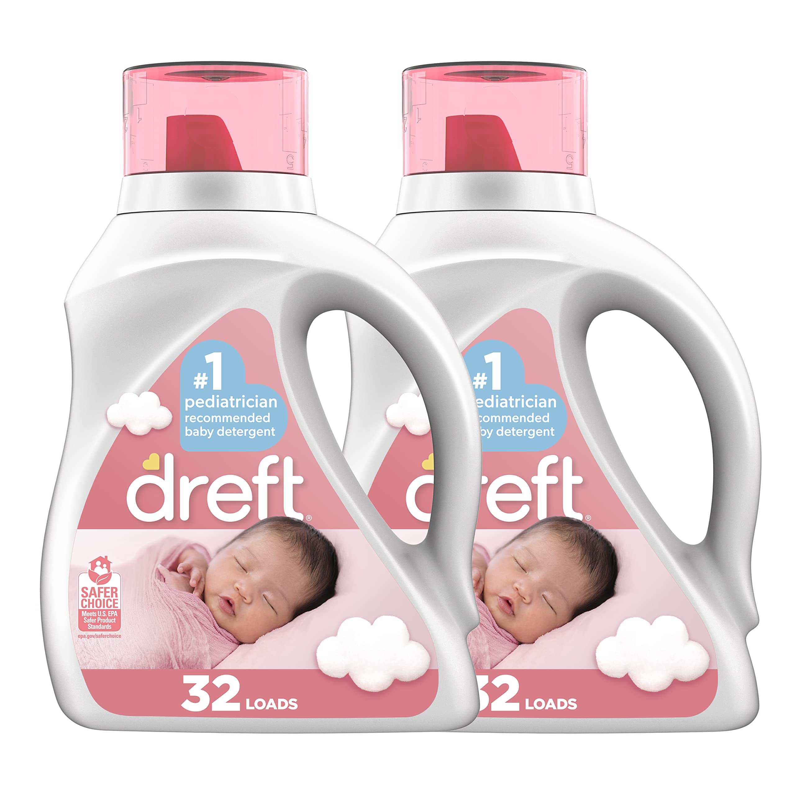 Book Cover Dreft Stage 1: Newborn Hypoallergenic Baby Laundry Detergent Liquid Soap (HE), Natural for Baby, Newborn, or Infant, 46 Fl Oz, (Pack of 2) Laundry Detergent Liquid, 46 ounce, 2 pack