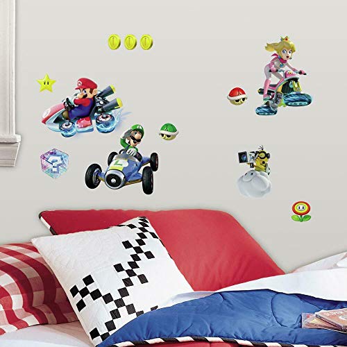 Book Cover RoomMates RMK2728SCS Nintendo Mario Kart 8 Peel and Stick Wall Decals