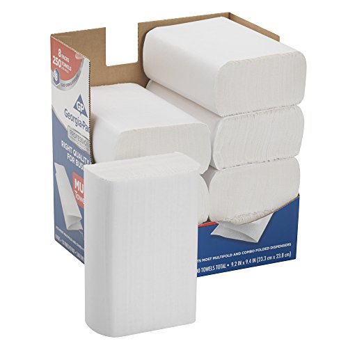 Book Cover Georgia-Pacific Professional Series Premium 1-Ply Multifold Paper Towels by GP PRO (Georgia-Pacific), White, 2212014, 250 Towels Per Pack, 8 Packs Per Case