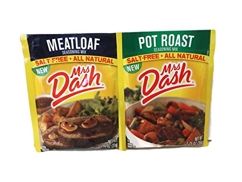 Mrs Dash Seasoning Mix Bundle - 2 Items: Salt Free Meatloaf and Pot Roast