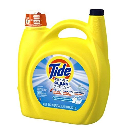 Tide Simple Clean Fresh Liquid Laundry Detergent, 138 Ounce (4.08 L), Refreshing Breeze (2pack 138 Ounce)