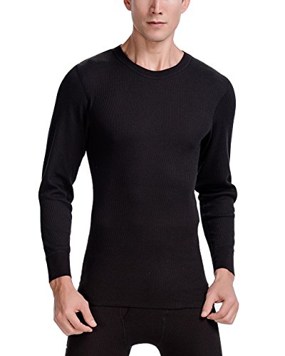 Book Cover CYZ Men's Long Sleeve Mid Weight Waffle Thermal Crew Top or Long John Set