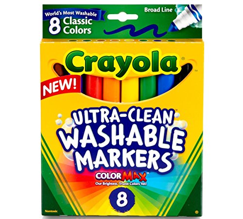 Book Cover Crayola Broad Line Washable Markers, 8 Markers, Classic Colors Pack of 10