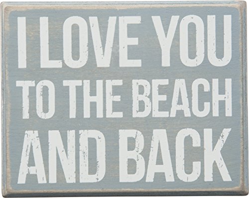 Book Cover Primitives by Kathy I Love You to The Beach and Back Box Sign (27360)