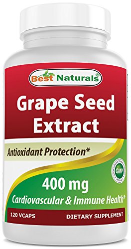 Book Cover Best Naturals Grape Seed Extract 400 mg Veggie Capsule, 120 Count