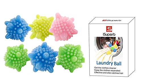 iSuperb Solid Colorful Laundry Ball Washing Ball, Set of 6 (type 2)