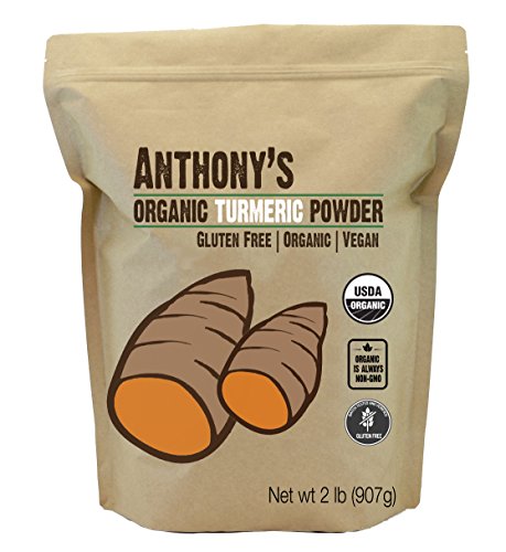 Book Cover Anthony's Organic Turmeric Root Powder, 2lbs, Curcumin Powder, Gluten Free & Non GMO