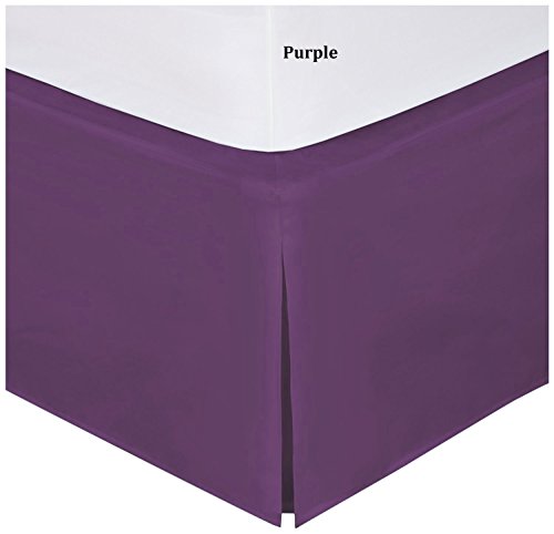 Book Cover (Queen, Purple) - Fancy Collection Queen Size Easy Care Tailored Microfiber 36cm Bed Skirt Solid Purple