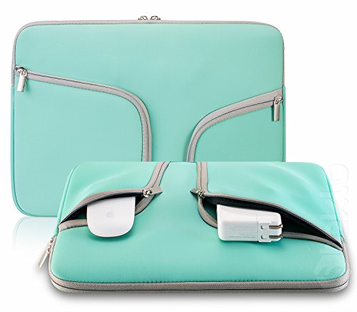 Steklo - Laptop Sleeve 13 inch Neoprene MacBook Sleeve Case - Perfect MacBook Sleeve Cover with Pockets for MacBook Pro 13 inch Sleeve and MacBook Air 13 inch Sleeve, Laptop Bag 13 inch - Teal