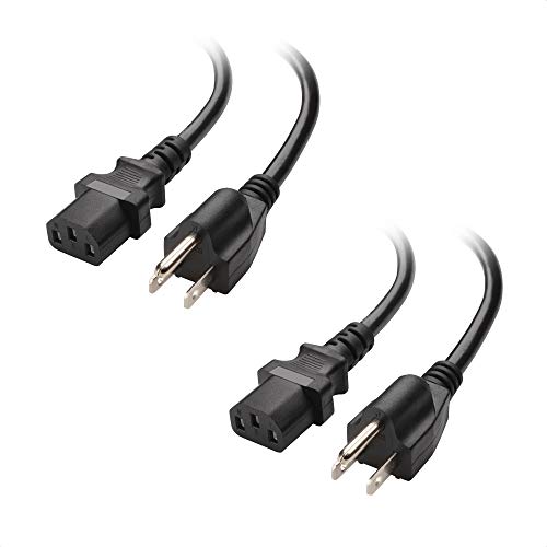 Book Cover Cable Matters 2-Pack 16 AWG Heavy Duty 3 Prong Computer Monitor Power Cord 15 ft, UL Listed (NEMA 5-15P to IEC C13)