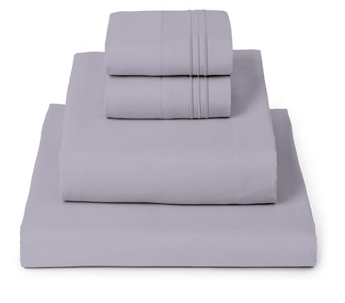 Mellanni Bed Sheet Set - 1800 Bedding - Wrinkle, Fade, Stain Resistant - 4 Piece (Queen, Lavender)
