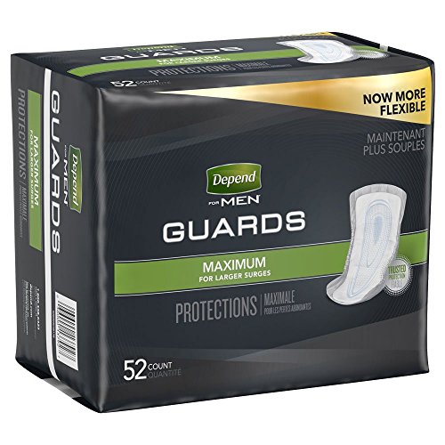 Book Cover Depend Guards for Men, Maximum Absorbency, Case/104 (2/52s)