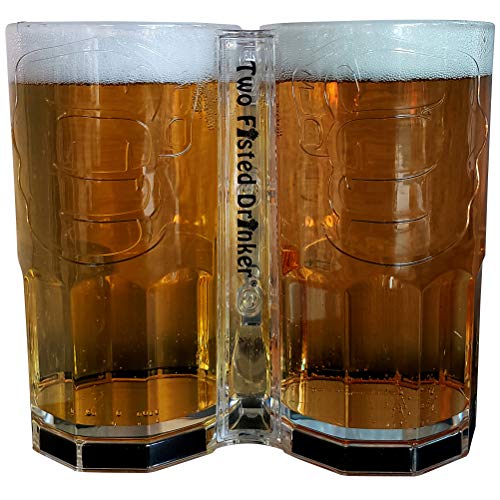 Book Cover Two Fisted Drinker Beer Mug - Clear