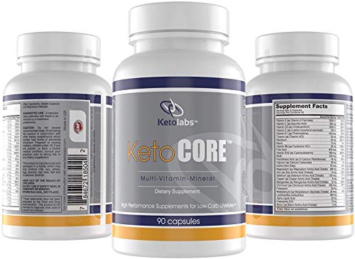 Ketolabs Keto Core Daily Multivitamin Pills for Men and Women. Contains Electrolytes, Magnesium Chelate and Potassium, Probiotics. Zero Carb Health Supplement for Ketogenic, Intermittent Fasting, Atkins, and Low Carb Diets. Minerals, Vitamin B,