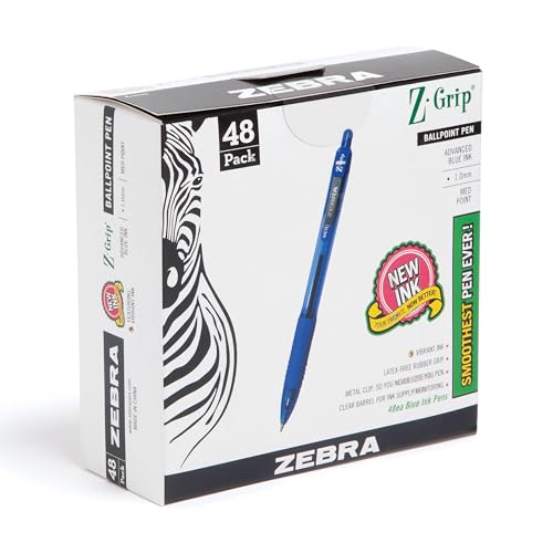Zebra Pen Z-Grip Retractable Pen, 48-Pack, Blue (22248) by Zebra