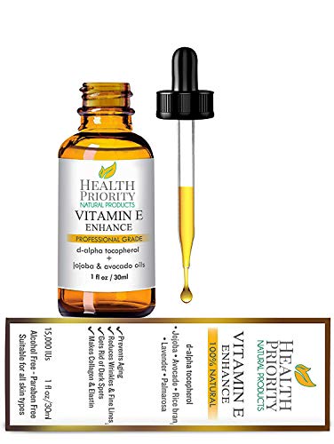 Book Cover 100% All Natural & Organic Vitamin E Oil For Your Face & Skin - 15,000/30,000 IU - Reduces Wrinkles, Lightens Dark Spots, Heals Stretch Marks & Surgical Scars.