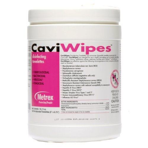 Metrex CaviWipes Towelettes, Large, Case of 12 Canisters - 13-1100
