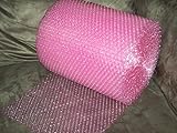 50 Foot Pink Bubble Cushioning Wrap Roll, 3/16" (Small) Bubbles, 12" Wide, Perforated Every 12"
