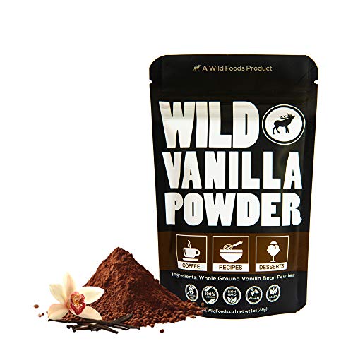 Wild Vanilla Bean Powder - All Natural Pure Vanilla from Madagascar - For Baking Cooking Coffee Flavoring & Smoothies - Unsweetened Gluten Free Non GMO Superfood (1 ounce)