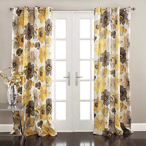 Book Cover Lush Decor Room Darkening Window Curtain Panel Pair Leah Floral Insulated Grommet, 84