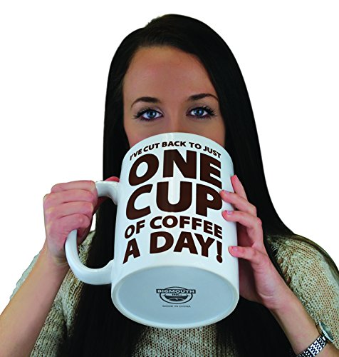 BigMouth Inc. One Cup of Coffee Gigantic Mug – Hilariously Huge 64 oz Ceramic Coffee Cup – Perfect for Gag Gift for Coffee Lovers