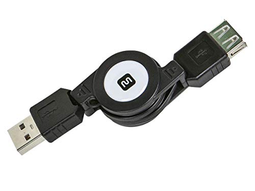 Monoprice USB 2.0 Retractable Cable - 2.5 Feet - USB Type-A Male to USB Type-A Female