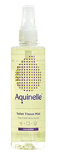 Aquinelle Toilet Tissue Mist, Eco-Friendly & Non-Clogging Alternative to Flushable Wipes Simply Spray On Any Folded Toilet Paper (8.25 oz Island Mist)