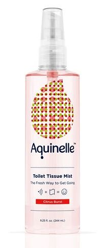 Aquinelle Toilet Tissue Mist, Eco-Friendly & Non-Clogging Alternative to Flushable Wipes Simply Spray On Any Folded Toilet Paper (8.25 oz Citrus Burst)