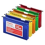 Staples Poly Expanding Hanging File Jackets, Letter, Assorted, 5/Pack