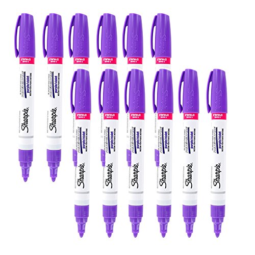 Sharpie Oil-Based Paint Marker, Medium Point, Purple Ink, Pack of 12
