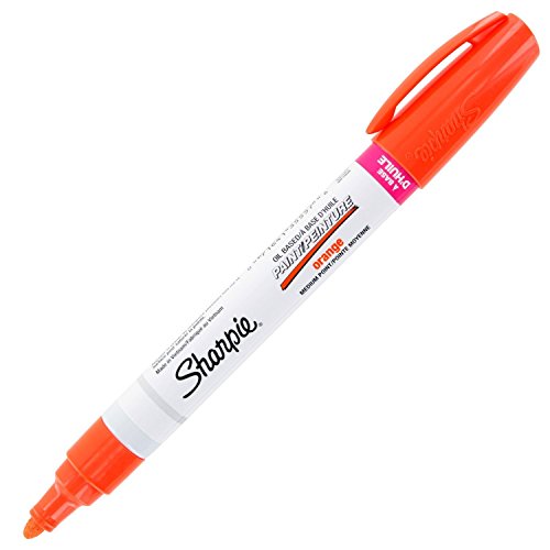 Sharpie Oil-Based Paint Marker, Medium Point, Orange Ink, Pack of 12