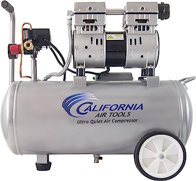 California Air Tools 8010 Steel Tank Air Compressor | Ultra Quiet, Oil-Free, 1.0 hp, 8 gal