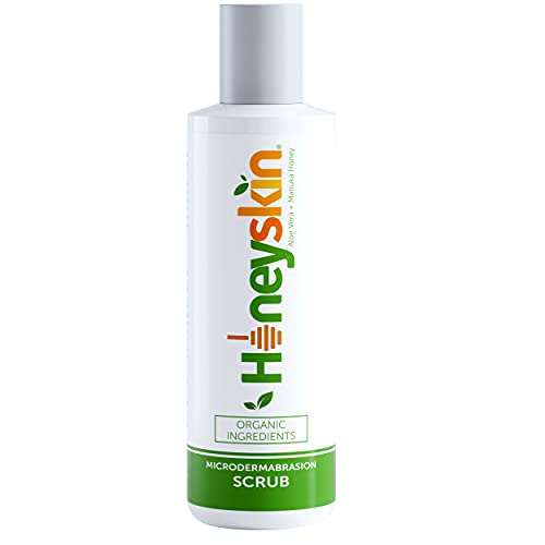 Face and Body Microdermabrasion Scrub - Natural Face Exfoliator with Manuka Honey & Aloe Vera for Dry & Sensitive Skin - Anti Aging Nourishing Facial Scrub and Deep Pore Cleanser (4 oz)