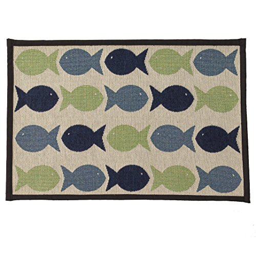 PetRageous Kool Fishies Tapestry Mat Feeder, 13 x 19/Small