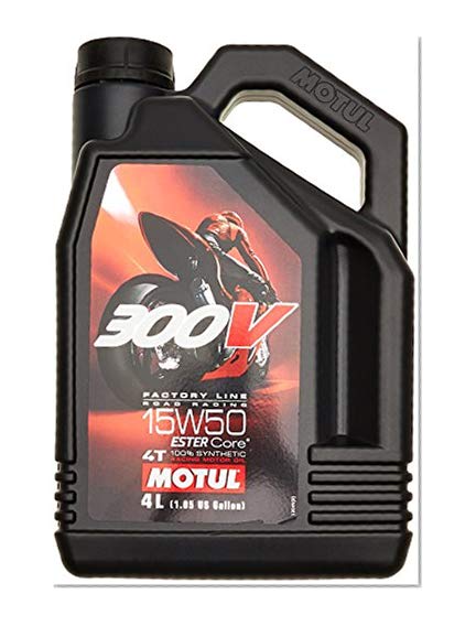 Motul 104129 Huile Moto 15 W50 4T Syn 300 V FL Road Racing 4L 3