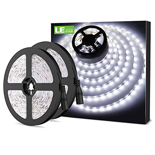 Book Cover LE Daylight White LED Strip Lights 10M, 2400lm Bright Lightstrip for Home Cinema, Kitchen Cabinet, Bedroom or More, Pack of 2 x 5 Metre (12V Power Supply Required)