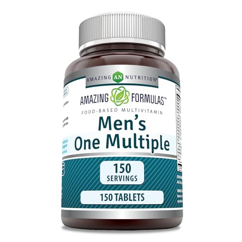 Amazing Formulas Men's One Multivitamin Supplement | Food Based | 150 Tablets | Perfect Blend of Vitamins, Minerals & Probiotics | Non-GMO | Gluten-Free | Made in USA