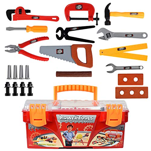 Book Cover WolVolk 26-Piece Tool Box Set with Removable Tool Tray - Great Gift Toy for Boys