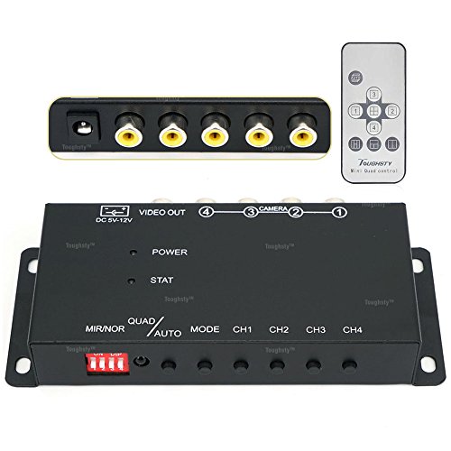 ToughstyTM 4Ch Mini Color Video Quad Splitter Multiplexer Processor Switcher for CCTV Security Camera