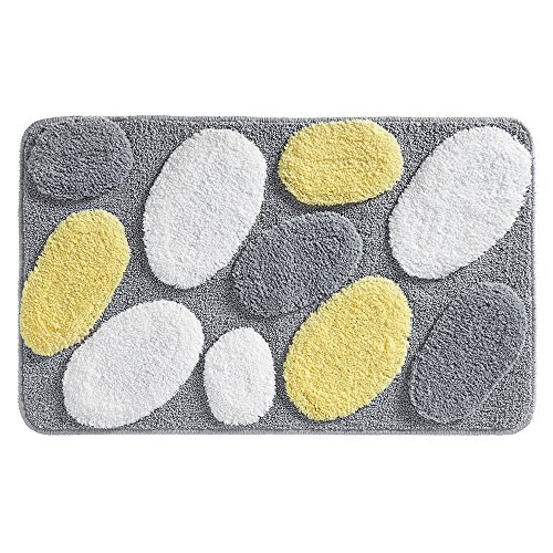 Book Cover iDesign Pebblz Microfiber Polyester Bath Mat, Non-Slip Shower Accent Rug for Master, Guest, and Kids' Bathroom, Entryway, 34
