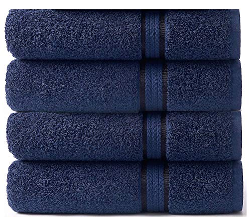 Book Cover Cotton Craft - 4 Pack - Ultra Soft Oversized Extra Large Bath Towels 30x54 Night Sky - 100% Pure Ringspun Cotton - Luxurious Rayon Trim - Ideal for Daily Use - Each Towel Weighs 22 Ounces