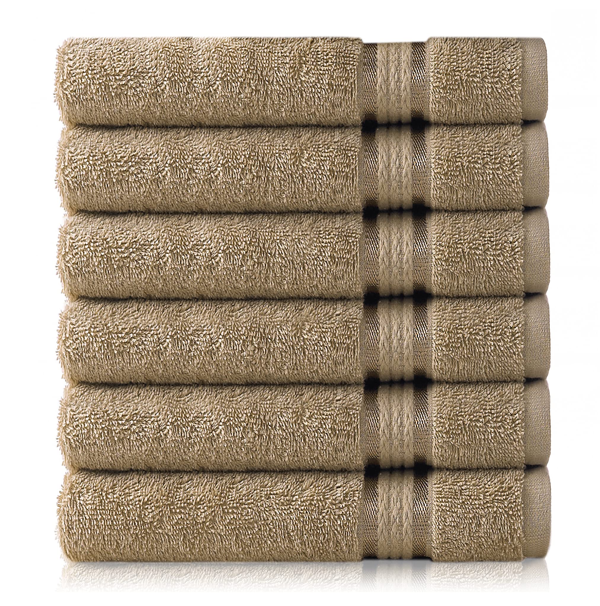 Book Cover COTTON CRAFT Ultra Soft Hand Towels - 6 Pack - 16x28-100% Cotton Face Towel Set - Absorbent Quick Dry Everyday Luxury Hotel Bathroom Kitchen Spa Gym Shower Pool Camp Travel Picnic - Easy Care - Linen 6 Pack Hand Towels Linen