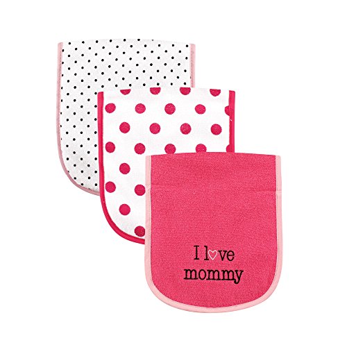 Luvable Friends 3 Piece Burp Cloth with Fiber Filling for Girls, I Love Mommy by Luvable Friends