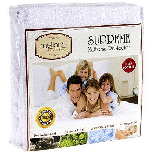 Book Cover Mellanni Premium Waterproof Mattress Protector - Dust Mite, Bacteria Resistant - Hypoallergenic - Fitted Deep Pocket - Better Than Pads, Covers or Toppers (Twin)