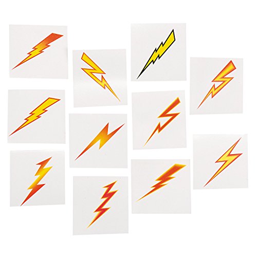 Book Cover Lightning Bolt Temporary Tattoos - Bulk set of 72- Superhero, Potter and Birthday Party Favors and Handouts