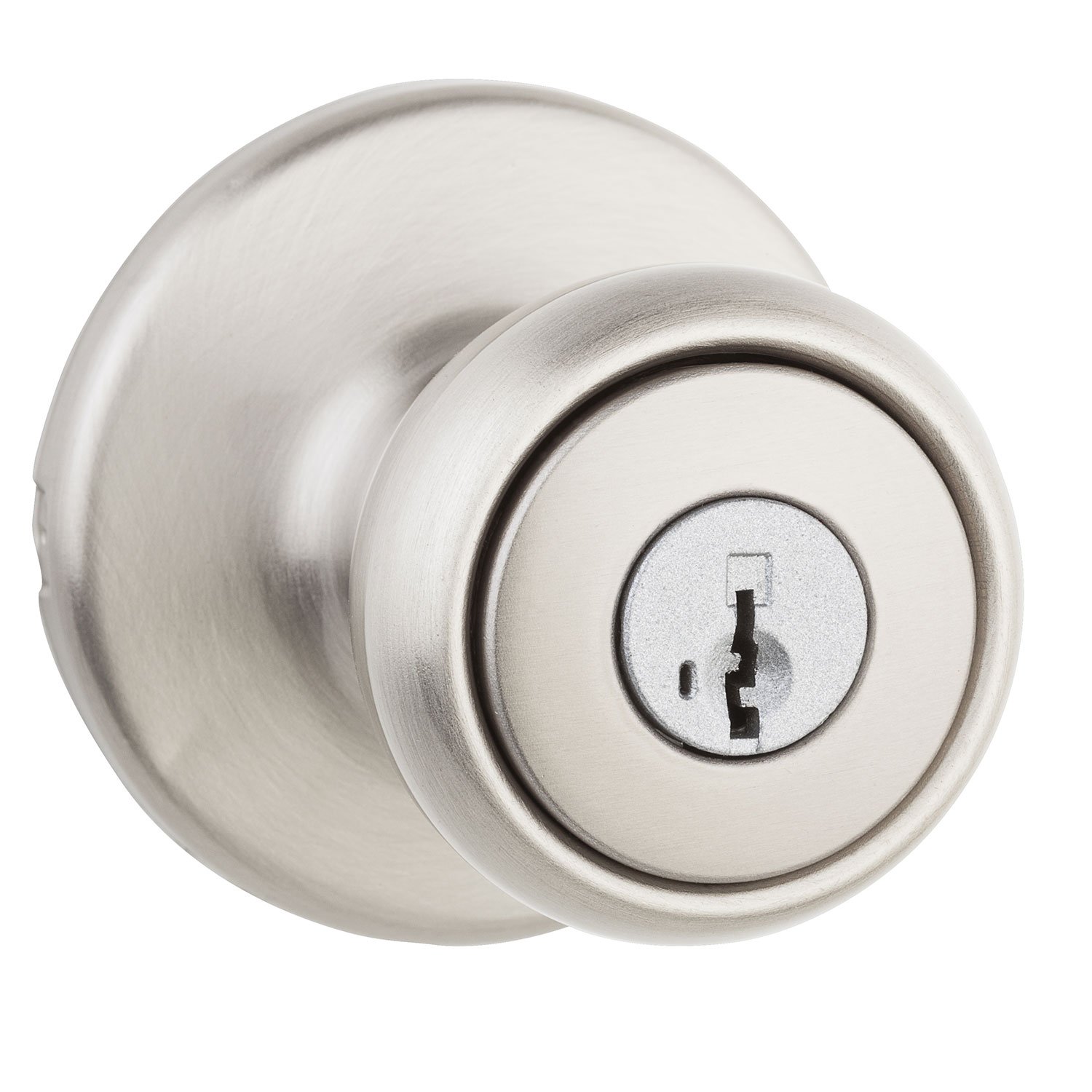 Kwikset 94002-761 Tylo Keyed Entry Knob Featuring SmartKey in Satin Nickel