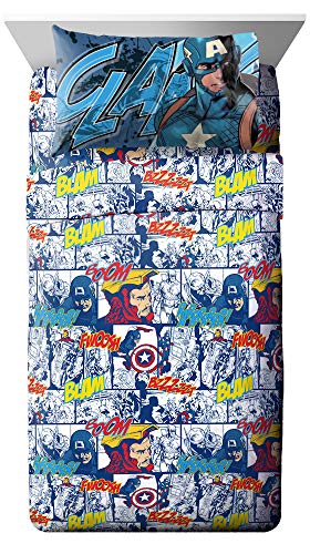Book Cover Jay Franco Avengers Publish 3 Piece Twin Sheet Set (Offical Marvel Product)