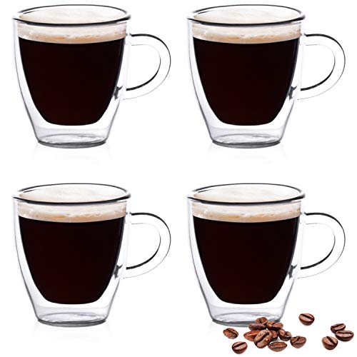 Book Cover Eparé Espresso Glasses - 2oz Single Shot - Double Walled Demitasse Cups - Mini Mug Shots Set - Be Your Own Home Barista